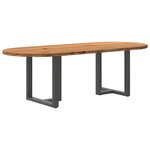 vidaXL Table à manger marron clair bois de chêne massif ovale