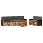 vidaXL Ensemble de canapés d'extérieur 7 pc Naturel et Anthracite