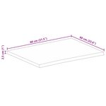 vidaXL Dessus de table 80x60x2 5 cm bord vif bois massif manguier brut