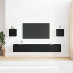 Ensemble de meubles TV vidaXL 6 pièces en bois reconstitué noir monté au mur