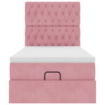 vidaXL Cadre de lit ottoman avec matelas rose 90x200 cm velours