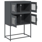 vidaXL Buffet haut anthracite 68x39x107 cm acier