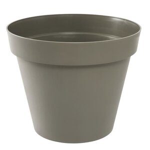 EDA Pot de fleur rond Toscane - Ø 60 x H 47 cm - 76 L - Taupe