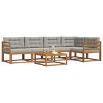 vidaXL Ensemble de canapés d'extérieur 6 Pièces Naturel et gris clair