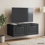vidaXL Meuble TV mural Noir 78 5 x 41 x 30 cm Bois d'ingénierie