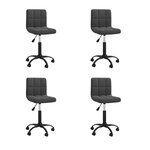 vidaXL Chaises pivotantes à manger lot de 4 noir velours