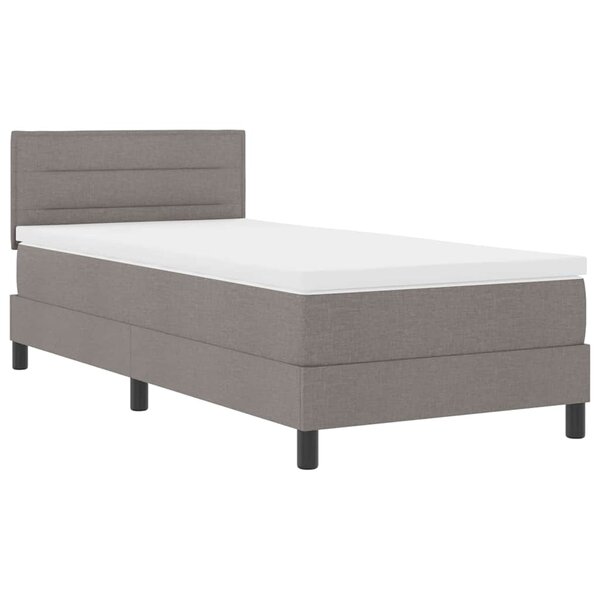 vidaXL Lit à ressorts avec matelas avec LED Taupe 80 x 200 cm tissu