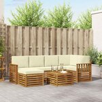 vidaXL Ensemble de canapés d'extérieur 7 pc Naturel et Crème Polyester