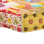 Vidaxl pouf 100x100x20 cm patchwork tissu