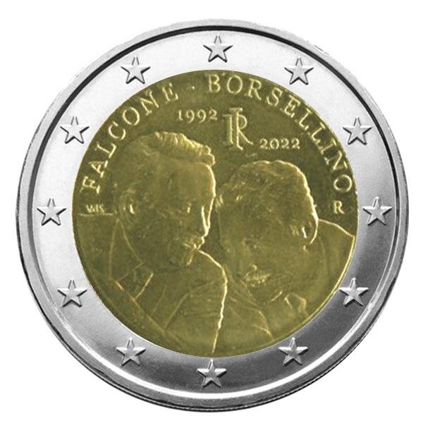 2 euro commemorative 2022 : italie (30 ans de la mort des juges falcone et borsellino)