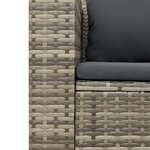 vidaXL Salon de jardin 5 Pièces avec coussins gris résine tressée acacia