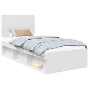 vidaXL Cadre de lit Blanc 90 x 200 cm Bois de pin massif