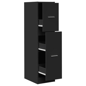 vidaXL Armoire d'apothicaire noir 30x41x118 cm bois d'ingénierie