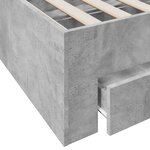vidaXL Cadre de lit avec tiroirs sans matelas gris béton 200x200 cm