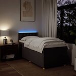 vidaXL Sommier à lattes de lit avec matelas Marron foncé 90x190 cm