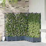vidaXL Jardinière avec treillis 5 Pièces Grise 120x120x125 5 cm