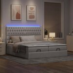 VidaXL Cadre de lit ottoman avec matelas taupe 180x200 cm tissu