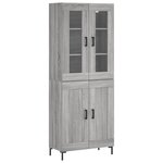 vidaXL Buffet haut Sonoma gris 69 5x34x180 cm Bois d'ingénierie