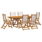 vidaXL Ensemble à Manger de jardin 7Pièces bois d'acacia solide textilène