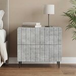 vidaXL Cabinet de chevet avec tiroir Gris béton 62 x 34 5 x 49 5 cm