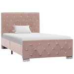 vidaXL Cadre de lit Rose Velours 90x200 cm