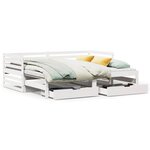 vidaXL Lit de jour et tiroirs sans matelas blanc 90x200 cm bois massif