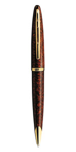 Waterman carène stylo bille ambre recharge bleue pointe moyenne coffret cadeau