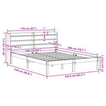 vidaXL Cadre de lit et tête de lit sans matelas cire marron 160x200 cm