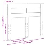 vidaXL Tête de lit Chêne noir 120 cm Bois d'ingénierie