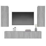 vidaXL Ensemble de meubles TV 4 Pièces Sonoma gris Bois d'ingénierie