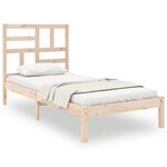 vidaXL Cadre de lit bois massif 75x190 cm petit simple