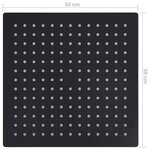vidaXL Pomme de douche pluie Acier inoxydable 30x30 cm Carrée Noir