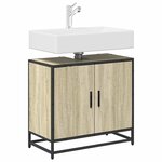 vidaXL Meuble de salle de bain avec lavabo Chêne Sonoma 65 x 33 x 60 cm Bois d'ingénierie