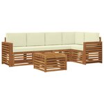 vidaXL Ensemble de canapé d'angle avec coussin 6 Pièces Naturel et Crème