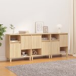 vidaXL Buffets 3 Pièces chêne sonoma 60x35x70 cm bois d'ingénierie