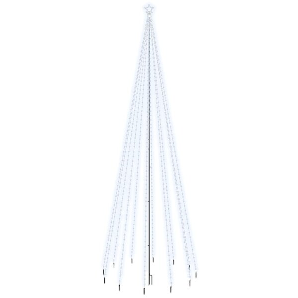 vidaXL Sapin de Noël avec piquet Blanc froid 732 LED 500 cm