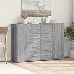 vidaXL Buffets 2 Pièces sonoma gris 60x31x84 cm bois d'ingénierie