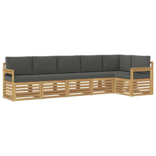 vidaXL Ensemble de canapés d'extérieur 6 Pièces Blanc et anthracite