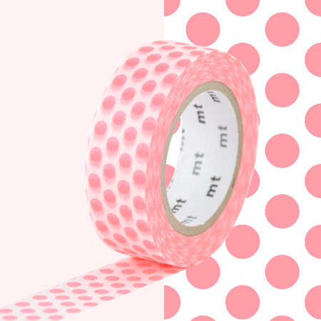 Masking tape mt pois rouge fluo - dot shocking red