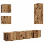 vidaXL Ensemble de meuble TV mural 5 Pièces vieux bois bois d'ingénierie