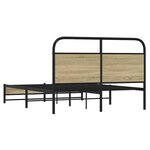 vidaXL Cadre de lit sans matelas 140x190 cm chêne sonoma