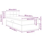 vidaXL Lit avec rangement et LED avec matelas Taupe 100 x 200 cm tissu