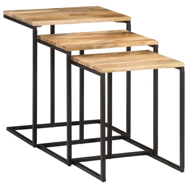 vidaXL Tables gigognes 3 Pièces bois massif d'acacia