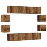 vidaXL Ensemble de meuble TV mural 8 Pièces vieux bois bois d'ingénierie