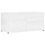 vidaXL Meuble TV Blanc brillant 80x34x36 cm Bois d'ingénierie