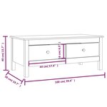 vidaXL Table basse 100x50x40 cm Bois massif de pin