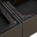vidaXL Salon de jardin 4 Pièces avec coussins noir résine tressée