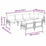 vidaXL Ensemble de canapé de jardin 7 Pièces Anthracite Acier & tissu