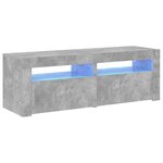 vidaXL Meuble TV avec lumières LED gris béton 120x35x40 cm