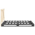 vidaXL Cadre de lit avec tête de lit gris 140x200 cm bois pin massif